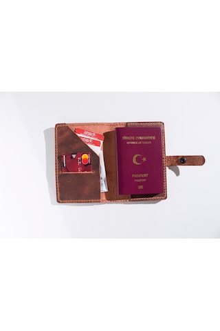 Metis Rose Kişiye Özel Deri Pasaport Kılıfı / Seyahat Cüzdanı