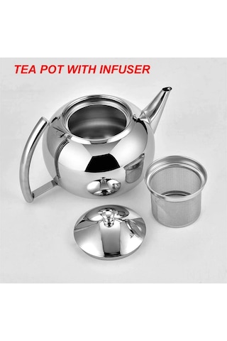 Mufunye 2 Litre Çelik Çaydanlık, Filtreli Demleme Sepeti, Tüm Ocak Tiplerine Uygun, Kuru Çay Ve Kahve İçin Isıtabilir Renkli