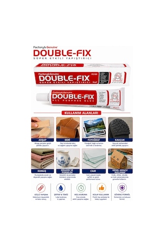 Sıvı Yapıştırıcı 90 Gr Tüp Double-fix Çok Amaçlı Kuvvetli Yapıştırıcı 3 Adet Okul Büro Yapıştırıcısı Kağıt Karton