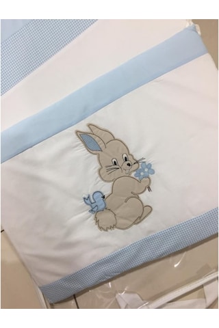 Gelin Home 11 Parça Cibinlikli Tavşanlı Bebek Uyku Seti Mavi