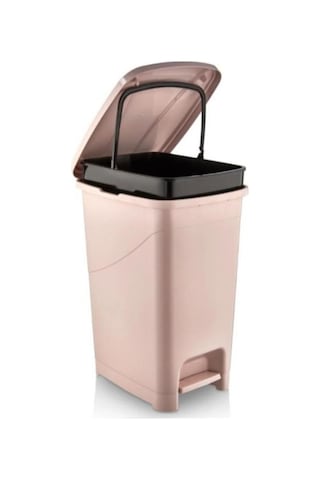 Omnipazar Srl-3028 Slim Pedallı İç Kovalı Plastik Çöp Kovası 15 Litre Pembe