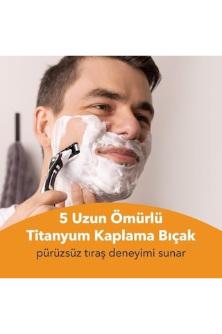 Bıc Hybrid 5 4'lü Yedek Tıraş Bıçağı Kartuşu 5 Bıçak , 5 Teknolojik Titanyum Bıçak, E Vitamini İle Zenginleştirilmiş Geniş Kayganlaştırıcı Bant