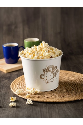 Toptanfoni Popcorn Kutusu - Patlamış Mısır Kovası 3 Adet Beyaz