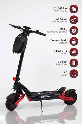 Pirantech D2promax Elektrikli Scooter 2000w-3000w Güç - Kırmızı