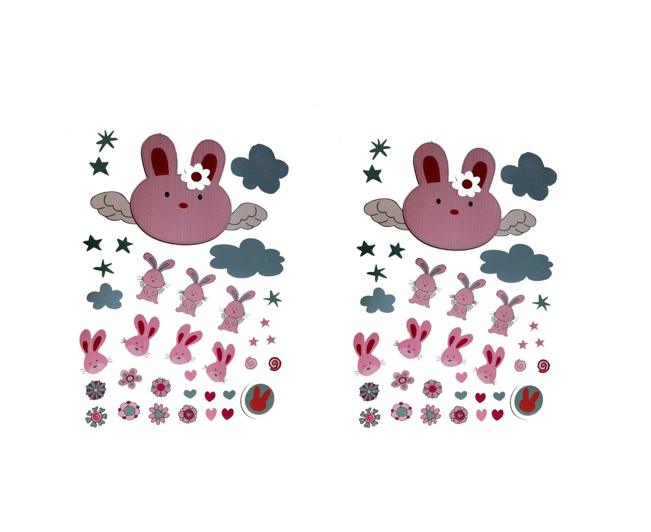 2 Adet Defter Sticker,laptop Sticker Tavşan Desenli Pvc 70x50x0,5cm