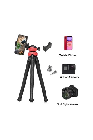 Lexroo Esnek Monopod Tripod Youtuber Yayıncılar Ve Sosya Medya İçin İdeal 30cm Ahtapot 360 Derece