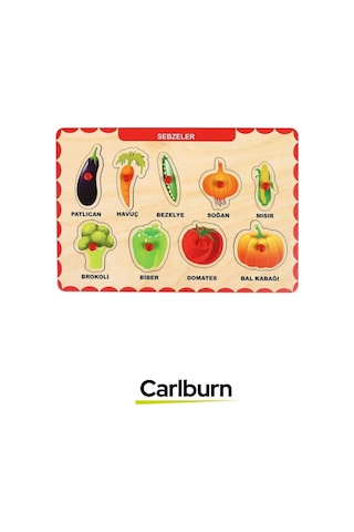 Özel Üretim Eğitici Öğretici Zeka Geliştirici Çocuk Ebeveyn Sebzeler Ahşap Tutmalı Puzzle