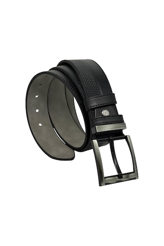 Süzer Deri Siyah Suni Deri 4.5 Cm. Genişlik Yarı Desenli Model Spor Erkek Kemer // 4500-021 Siyah