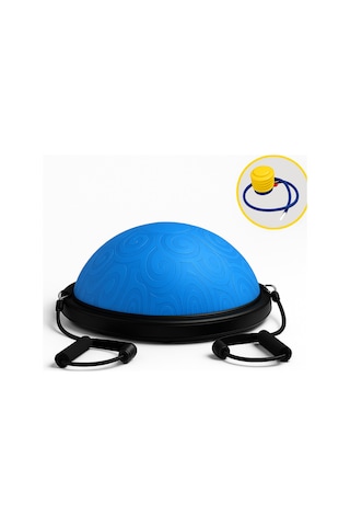 Evapera Yeni Nesil Modern Uluslararası Standartlarda Denge Mobilite Pilates Bosu Ball Aleti Topu 58cm Mavi