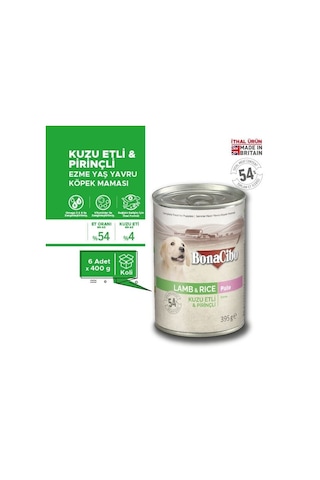 Bonacibo Ezme Kuzu Etli Pirinçli Yavru Köpek Maması 6 x 400 G