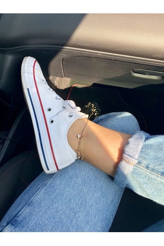 Unisex Spor Ayakkabı, Beyaz, Kısa Keten Sneaker, Çocuk, Genç, Yetişkin 31-40 Beyaz