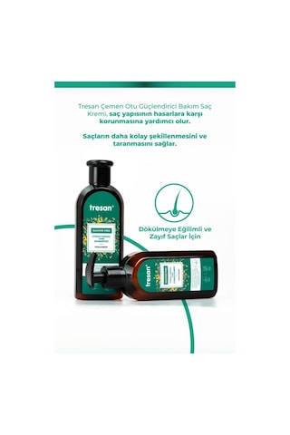 Tresan Çemen Otu Güçlendirici Sülfatsız Bakım Saç Kremi 300 Ml 3 Adet