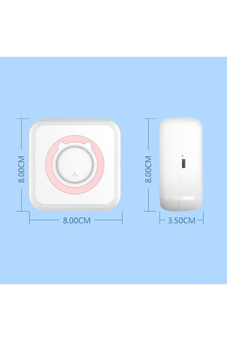 Yunboo Bluetooth İle Bağlanabilir Mini Isı Yazıcı - 58mm 203 Dpı, Kartuşsuz Siyah-beyaz Yazdırma, Not/resim/metin, 1000mah Pil + 11 Adet Kağıt, Siyah