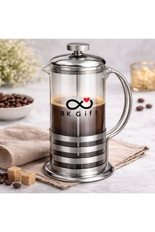 Logonuza Özel 10 Kutu Kahve Hediye Seti French Press, Fincan, Mum Ve Biblo Seti Beyaz