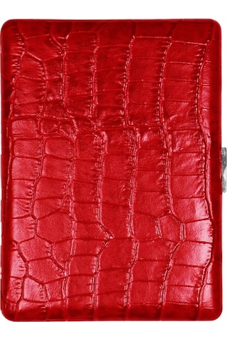 Pearl Japan Cosmos Deri Uzun Sigara Tabakası Croco Kırmızı 9lu