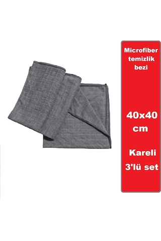 Tarix Mikrofiber Kareli Mutfak Bezi 3'lü 40 x 40 CM