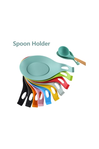 Teltree Mutfak Isı Yalıtımı Konseptli Silikon Kaşık Tutucu - Temizliği Kolay Mavi Mutfak Aleti