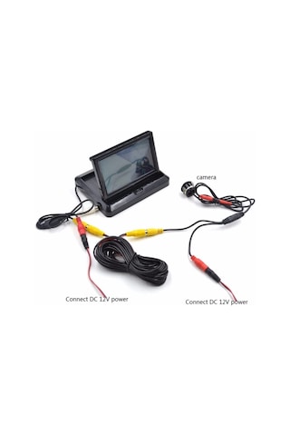 Katlanır 4,3" Lcd Ekran Ve Geri Vites Park Kamerası
