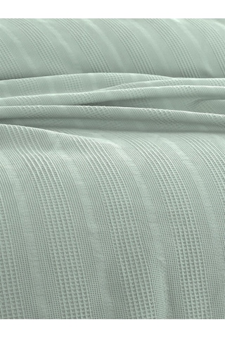 Tek Kişilik Waffle Pike 160x230cm, %100 Pamuk, Petek Tasarım, Yeşil Yeşil