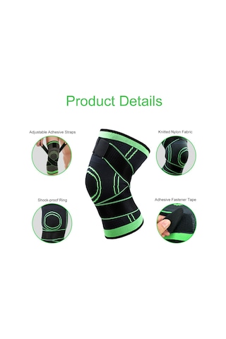 Geeksen Siyah Nilon Baskı Bandlı Knit Diz Koruyucu - Hareket Esnekliği Ve Stres Azaltma - M Bedeni Siyah