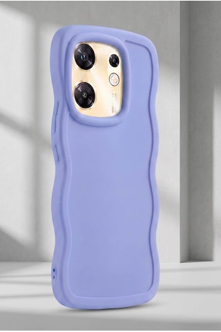 İnfinix Zero30-5g Uyumlu Dalgalı Tasarım Kamera Korumalı Mat Silikon Telefon Kılıfı-54257 Mor