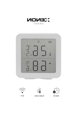 Xenon Smart Akıllı Dijital Termometre Uygulama Denetimli Wi-fi 2.4 Ghz İç Mekan Isı Ölçer Ve Nem Ölçer Higrometre Sıcaklık Ve Nem Sensörü X7508