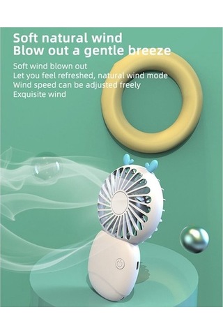 Yaz Taşınabilir Mini Fan Küçük Cep Fanı Karikatür Fan El Tipi Fan Açık Hava Mini Elektrikli Fan, Pembe 9609 Renkli