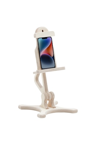 Ahşap Telefon Standı Bej