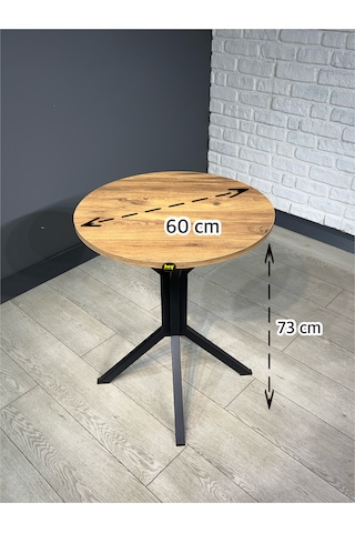 İkra Yuvarlak Atlantik Çam Balkon Masa Mutfak Yemek Masası 60 Cm