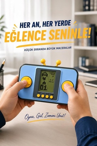 Özel Seri Gc-010 Mavi El Atarisi Tetris Gameboy Joystick Nostaljik Konsol Küçük