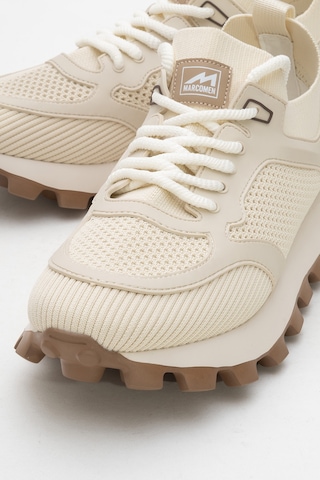 Marcomen Erkek Kalın Taban Trikolu Bağcıklı Sneaker Mc 21326 Bej Bej