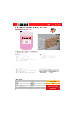 Klebth Kenar Bantlama Makinası Çıkış Temizleme Sıvısı 10l