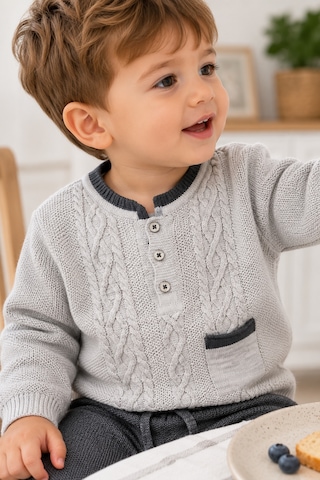 Babyhola Erkek Bebek Triko Kazak Pantolon Takım 23124 Gri
