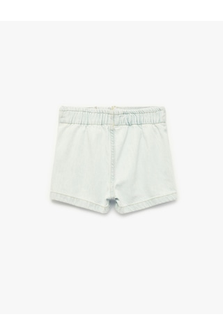 Koton Normal Bel Bağlama Detaylı Pamuklu Denim Şort Etek Lıght Indıgo 6smg40023ad Açık Mavi