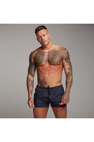 Mavi Muscleguys Erkek Şort Bermuda Beach Çabuk Kuruyan Günlük Sörf Şort Mavi