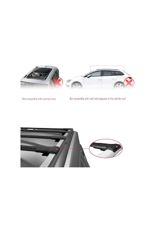 Citroen Berlingo 3 2019-2023 Arası İle Uyumlu Fly Model Ara Atkı Tavan Barı Siyah 4 Adet Bar
