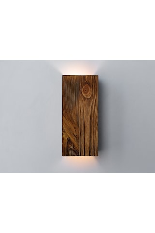 Decarthma Yansıtma Tasarımlı Çift Yönlü Ahşap Salon Duvar Aplik Ceviz