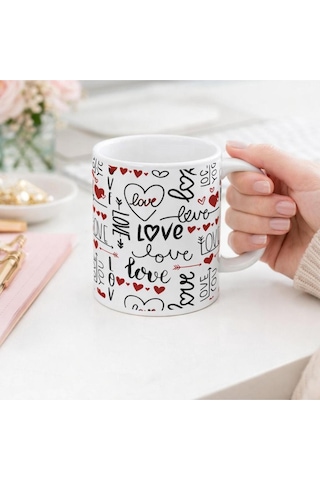 Love Aşk Desenli Kupa Bardak Diğer