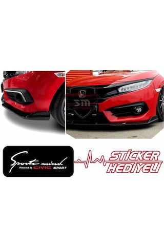 Honda Civic Fc5 Tampon Eki 3 Parça Lip Bodykit Karlık Pianoblack