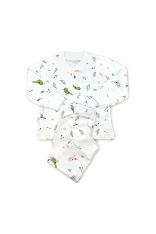 Sema Baby Happy Birds Bebek Pijama Takımı 6-9 Ay Beyaz