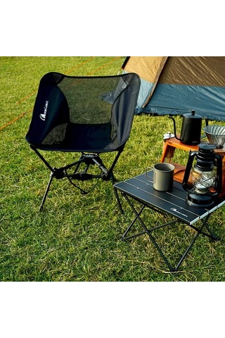 Dashanshop Mavi Ultrahafif 4 Nesil Moon Lence Kamp Sandalyesi Kompakt Katlanabilir Alüminyum Çerçeve Oxford Kumaş Yürüyüş Dağcılık Plaj Mavi