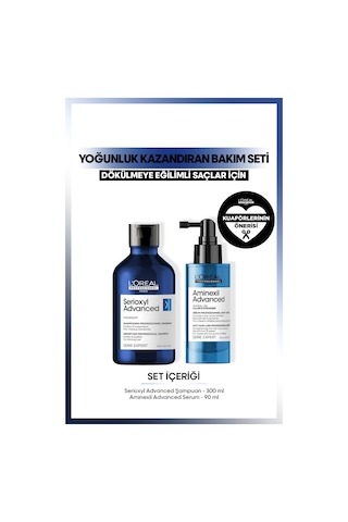 L'Oréal Professionnel Serie Expert Serioxyl Advanced Şampuan 300 ML + Aminexil Advanced Serum 90 ML