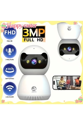 Xuweiwei Joan 3mp Hd Akıllı Güvenlik Kamerası C2t 3mp Tam Renkli Gece Görüşü İki Yönlü Ses Hareket Algılama Uzaktan Kontrol