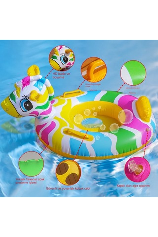 Ikkb Çocuk Su Şişme Hayvan Zebra Gezintisi