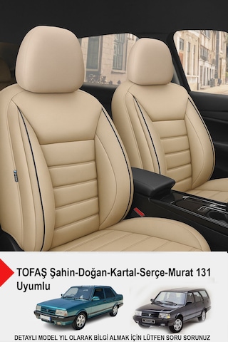 Jet Deri Oto Koltuk Kılıfı Tofaş Kartal-şahin-doğan-serçe-tempra Uyumlu Bej