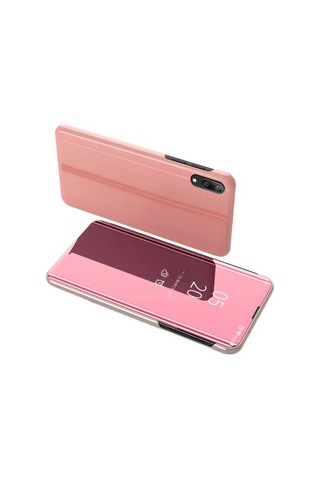 Huawei Y7 Prime 2019 Uyumlu Aynalı Kapaklı Lüx Kılıf Rose Gold