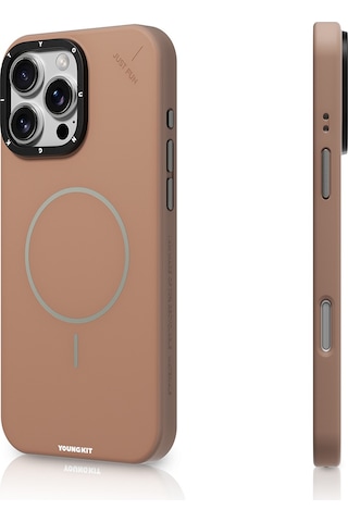 Apple iPhone 16 Pro Max Uyumlu Kılıf M-safe Şarj Özellikli Youngkit Dynamag Serisi Kapak Gold