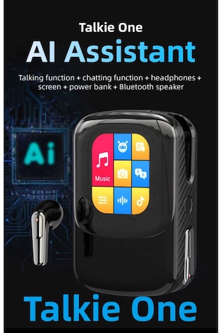 Tastech Talkie One Ai Large Model Akıllı Kulaklık Ve Dokunmatik Ekranlı Şarj Kutusu Yapay Zeka Destekli Dil Çeviri, Hoparlör, Sesli, Powerbank Tws Özellikli Kulakiçi Kulaklık