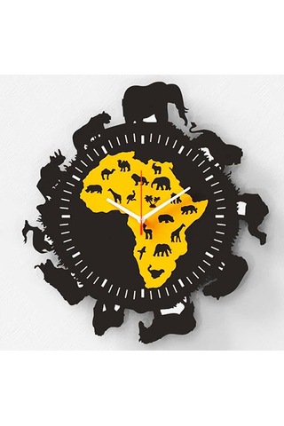 Ahşap Zeminli Karga Figürlü Duvar Saati Çok Renkli Ahşap Zeminli Karga Figürlü Duvar Saati Çok Renkli