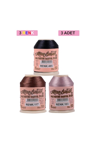 3 Adet Altınbaşak Oya Ve Dantel İpi 20 Gr - Royaleks - No: 117 -